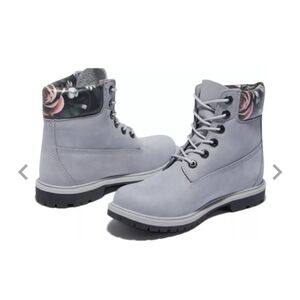 Timberland gray floral waterproof boots size 6.5
